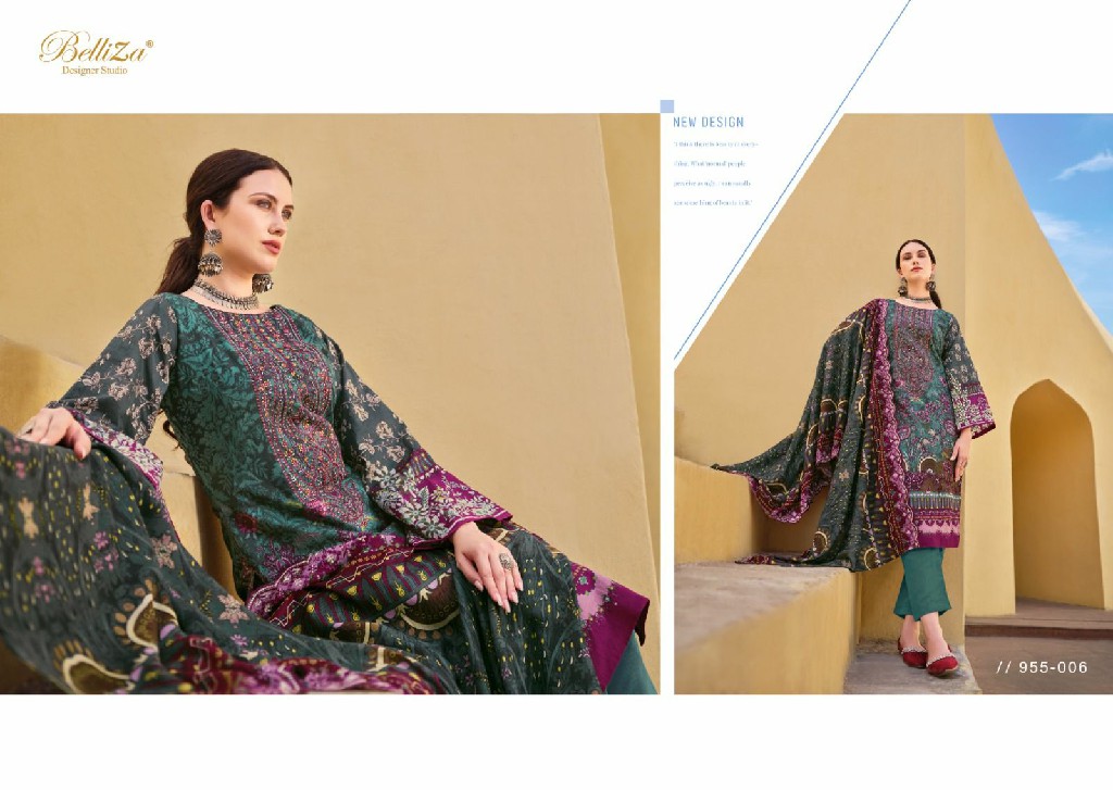 guzarish vol 15 by belliza designer cotton pakistani embroidery 3pcs dress