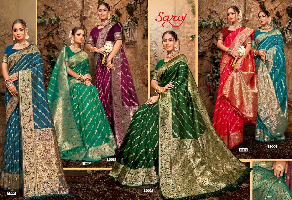 Saroj Dulhan Silk Saroski Vol-4 Wholesale Silk With Heavy Saroski Work Sarees