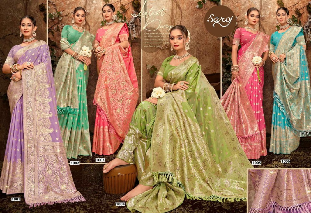 Saroj Dulhan Silk Saroski Vol-11 Wholesale Silk With Heavy Saroski Work Sarees