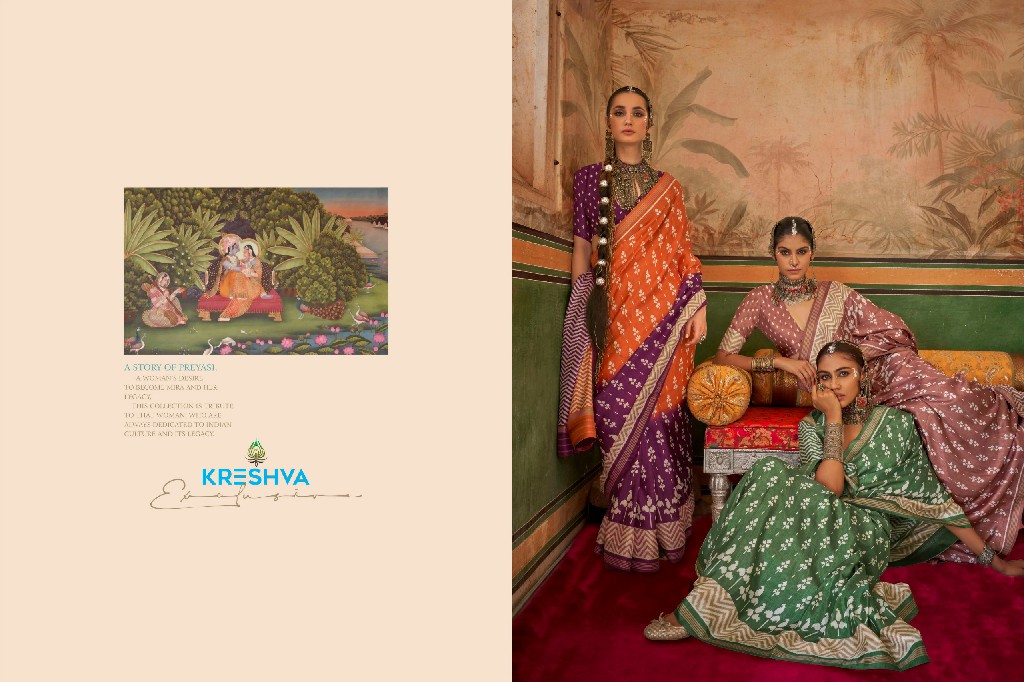 Kreshva Preyasi Wholesale Mercerized Sigma Silk Designer Sarees