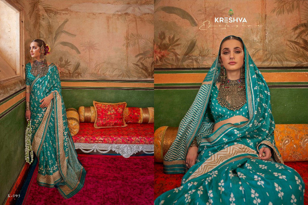 Kreshva Preyasi Wholesale Mercerized Sigma Silk Designer Sarees