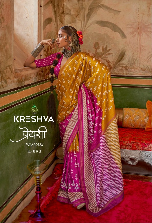 Kreshva Preyasi Wholesale Mercerized Sigma Silk Designer Sarees