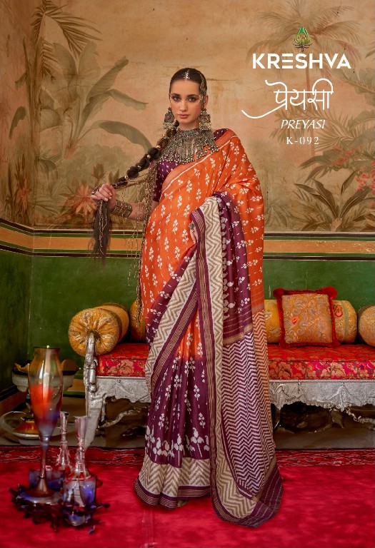 Kreshva Preyasi Wholesale Mercerized Sigma Silk Designer Sarees