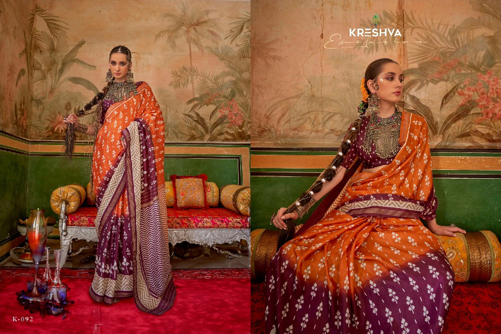 Kreshva Preyasi Wholesale Mercerized Sigma Silk Designer Sarees