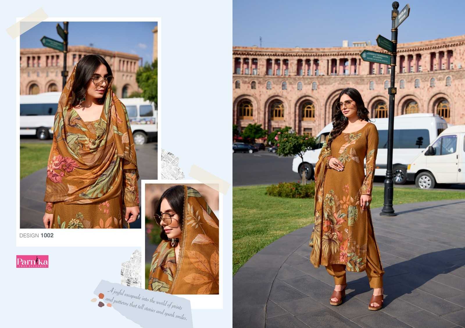 saraay by parnika stylish look digital twill salwar suit exports