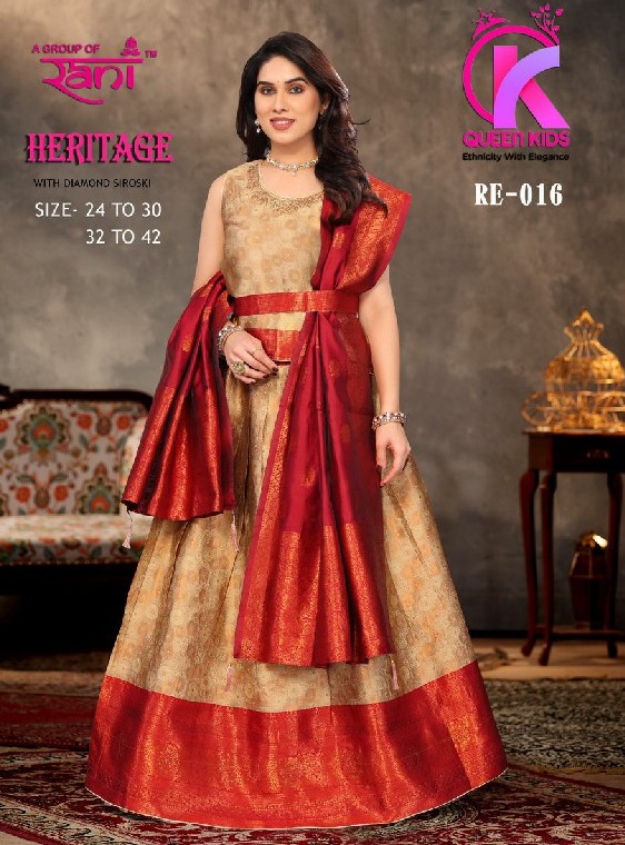 Queen Kids heritage vol 1 full stitch designer half saree kids pattu lehenga choli