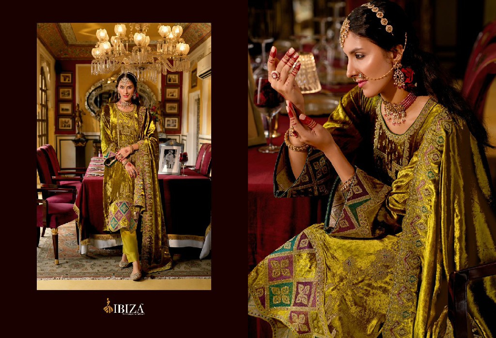 ibiza nazrana viscose velvet winter special pakistani suit supplier