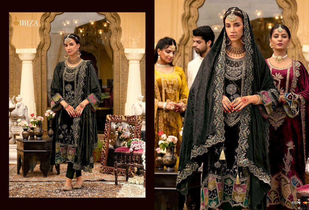 ibiza nazrana viscose velvet winter special pakistani suit supplier