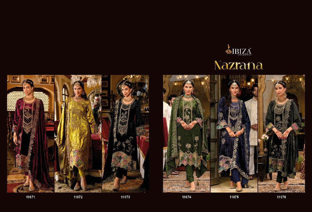 ibiza nazrana viscose velvet winter special pakistani suit supplier