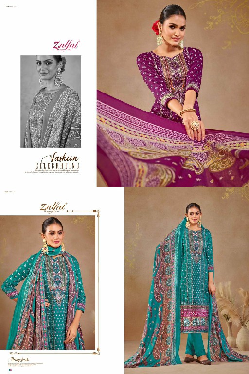 Zulfat Sajni Wholesale Pure Jaam Cotton With Work Dress Material