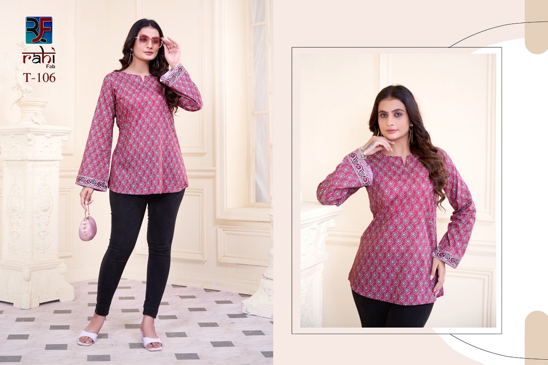 Rahi Fab Tunic Vol-1 Wholesale Cambric Cotton Short Tops