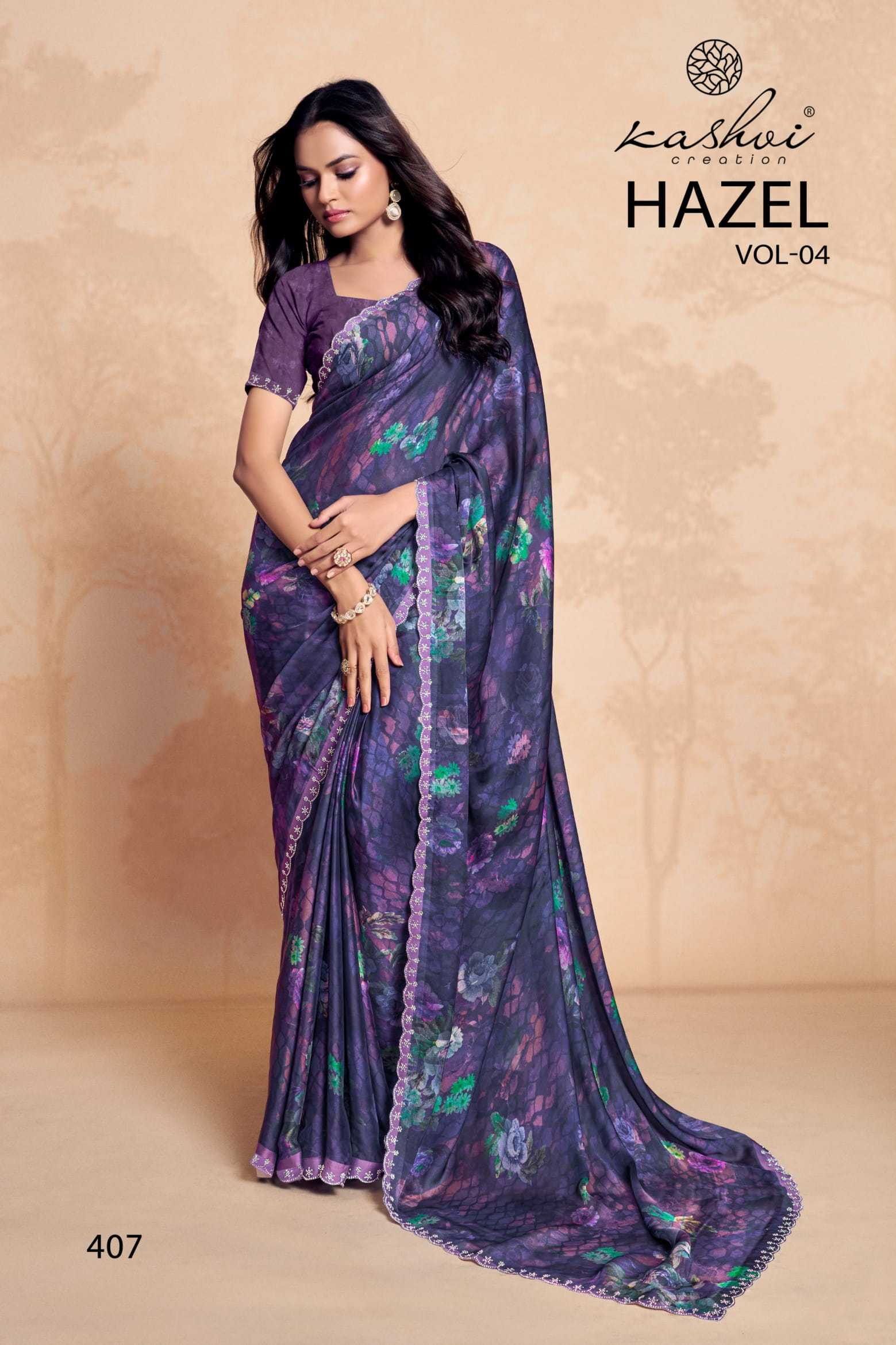 kashvi creation hazel vol 4 satin georgette stylish best saree online