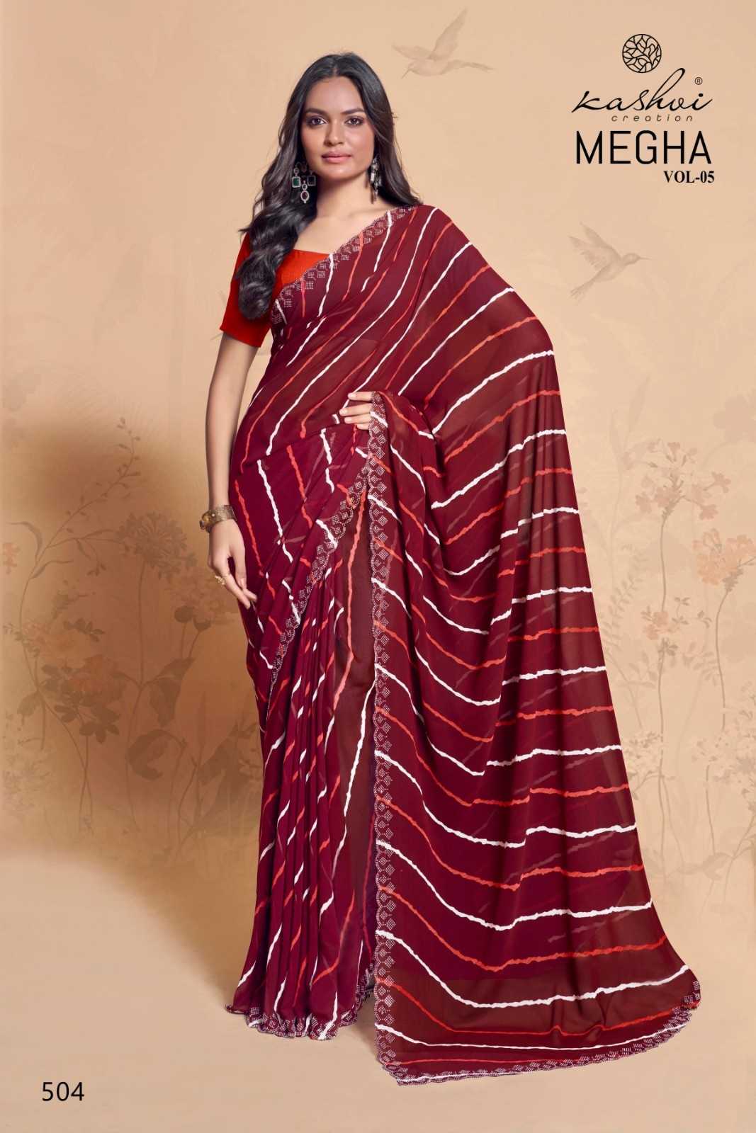 megha vol 5 by kashvi creation georgette daily wear saree wholesaler