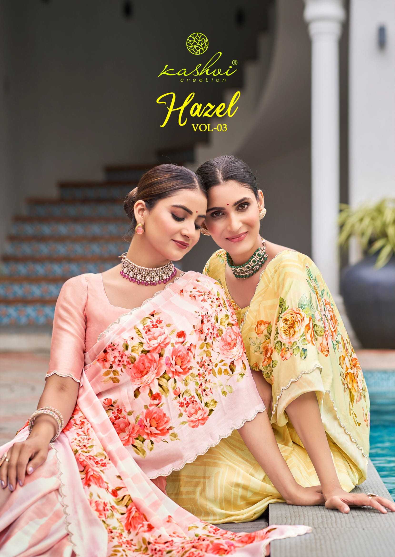 hazel vol 3 by kashvi creation 301-308 classic satin georgette saree