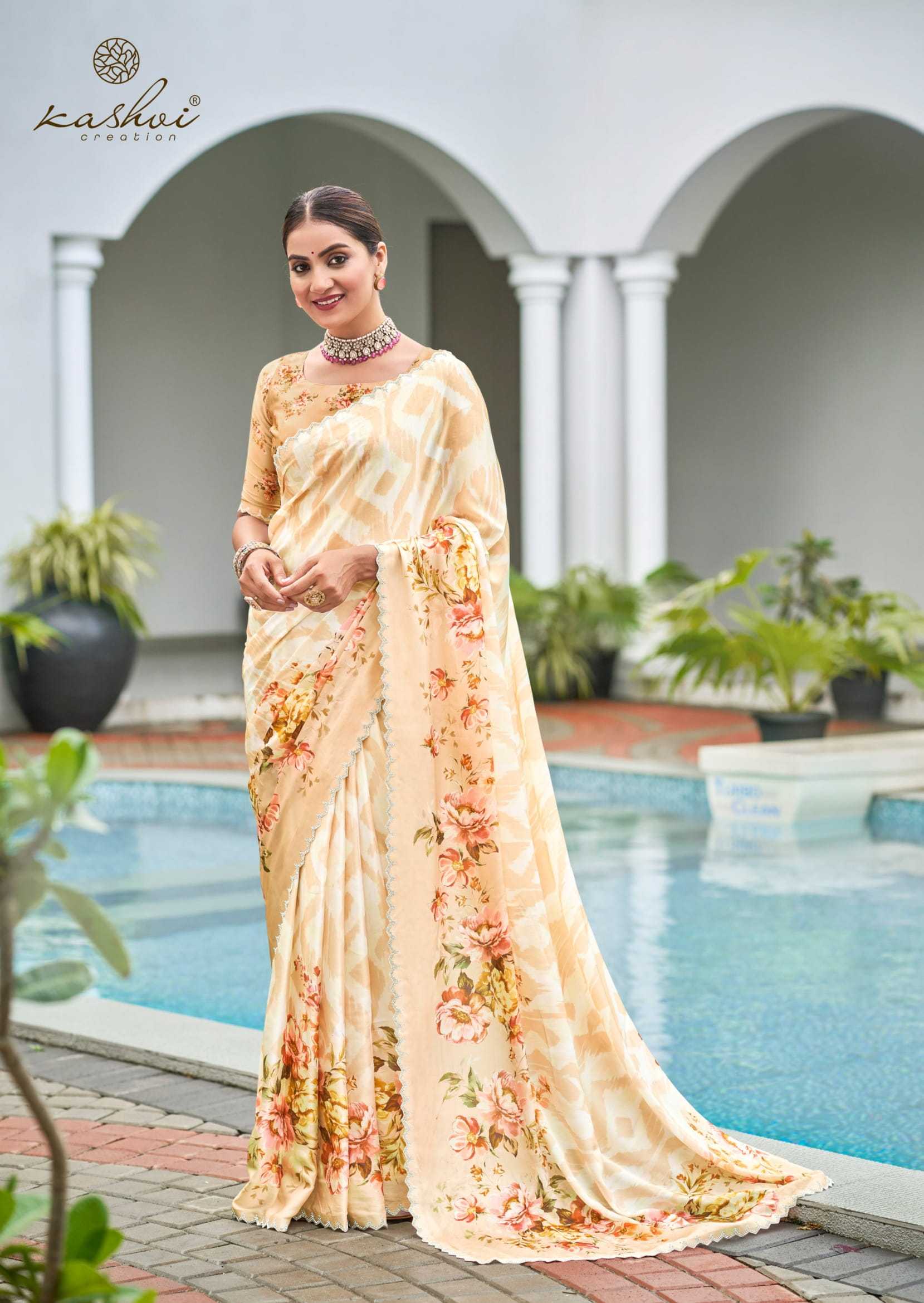 hazel vol 3 by kashvi creation 301-308 classic satin georgette saree