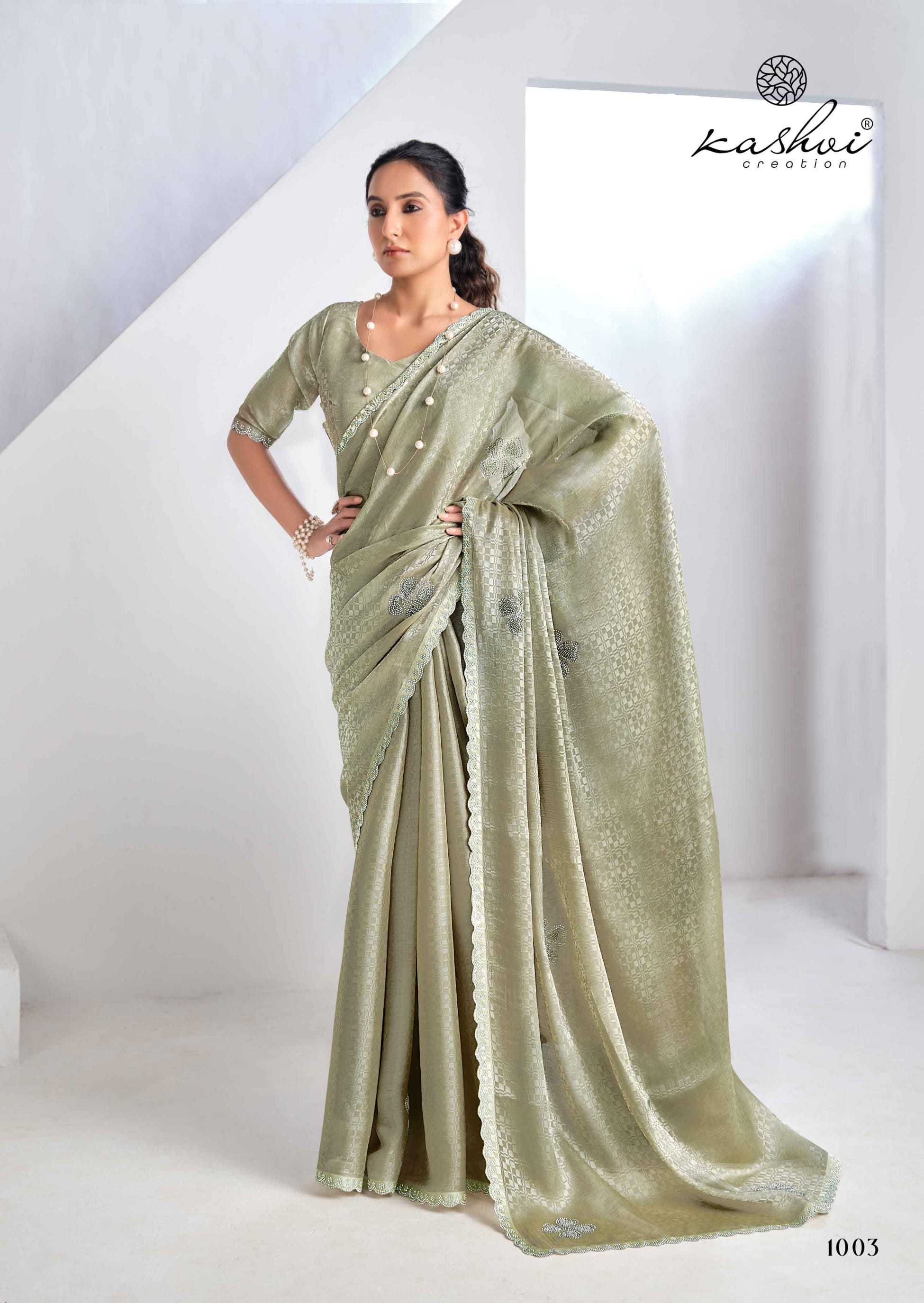 aahana vol 1 by kashvi creation swarovski work saree exports