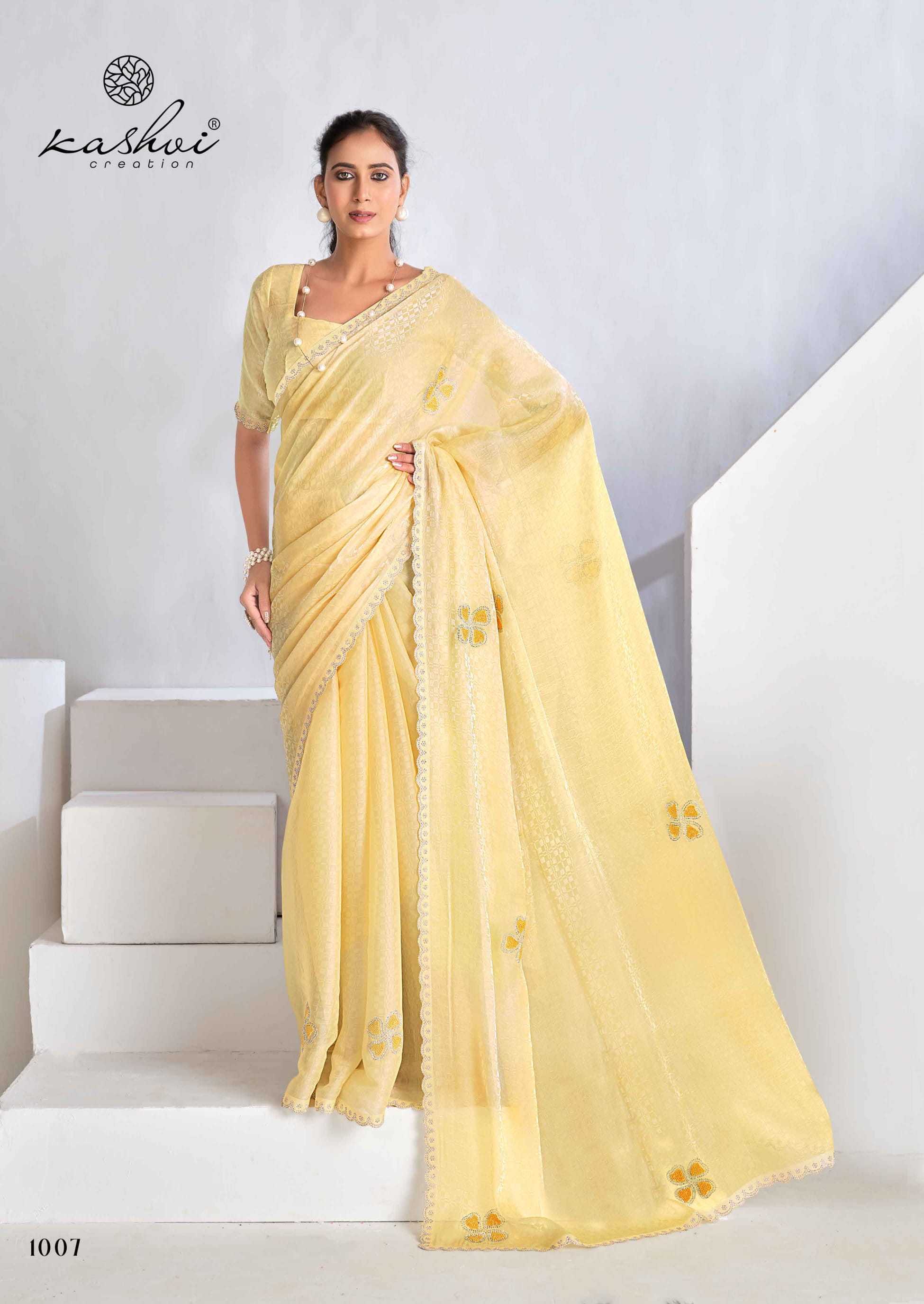 aahana vol 1 by kashvi creation swarovski work saree exports