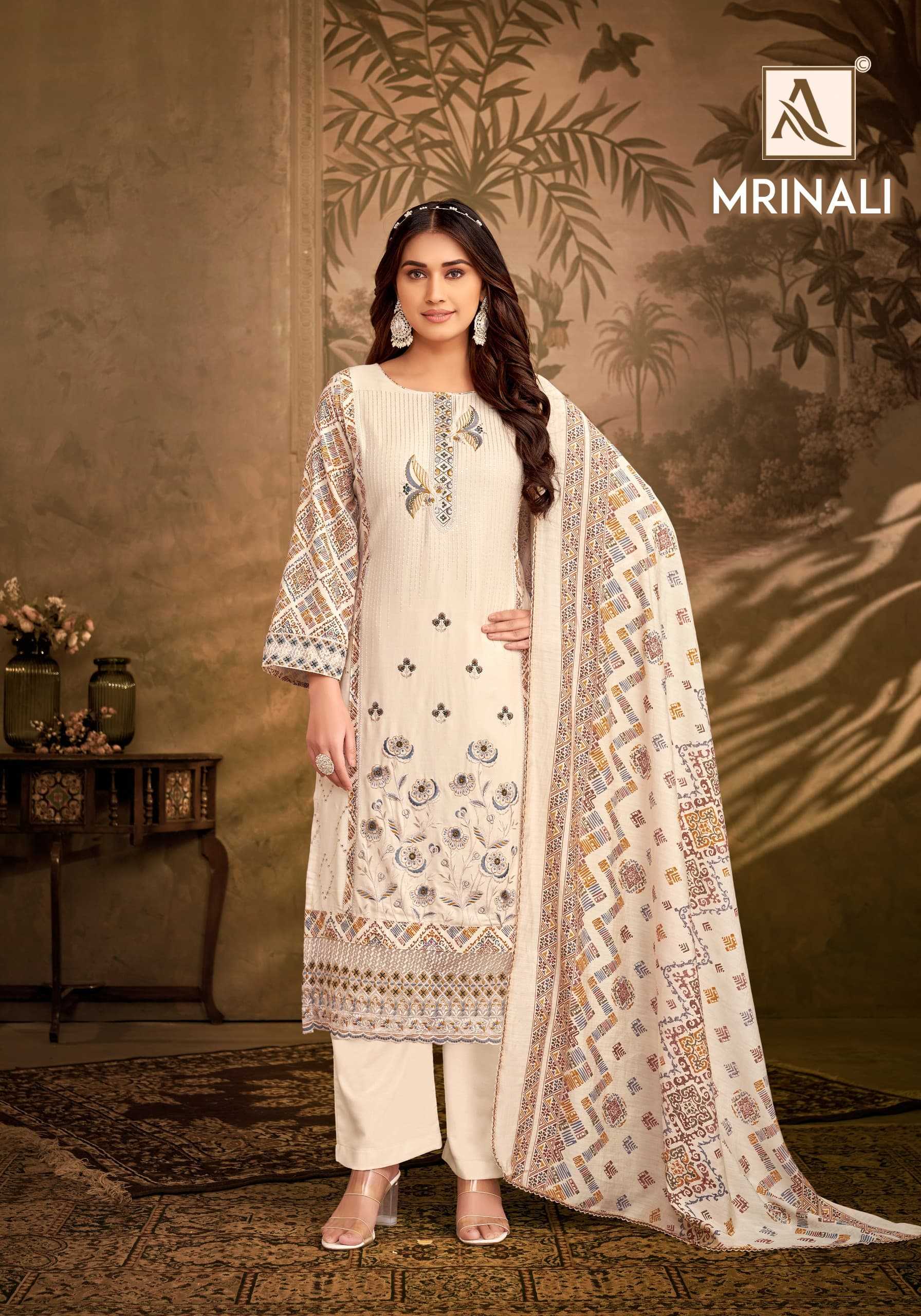 alok suits mrinali stylish print viscose rayon ladies suits