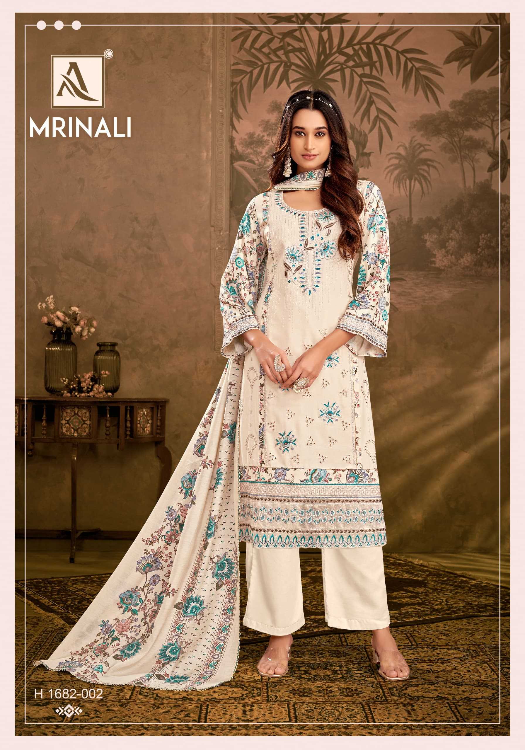 alok suits mrinali stylish print viscose rayon ladies suits