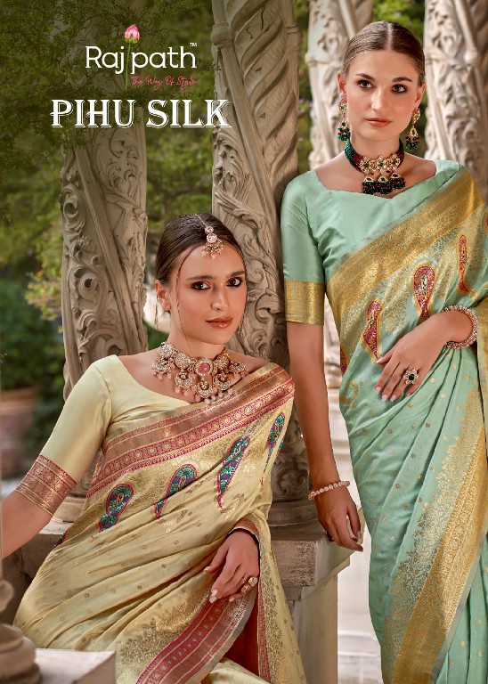 rajpath pihu silk popular design stylish look silk with blouse