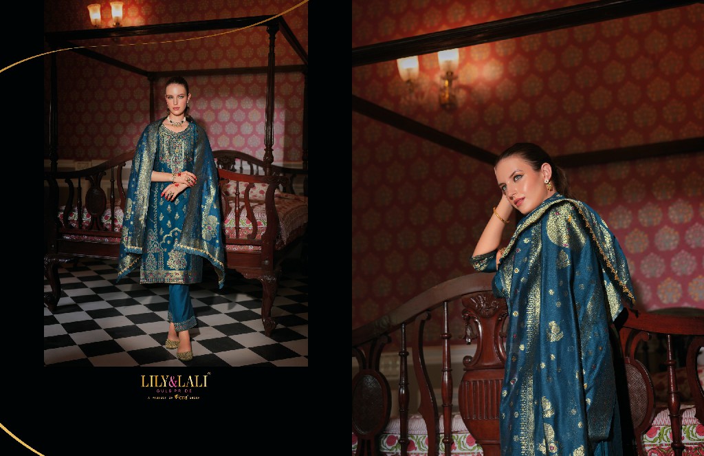 banarasi vol 1 by lily And lali banarasi jacquard silk full stitch festive 3pcs dress