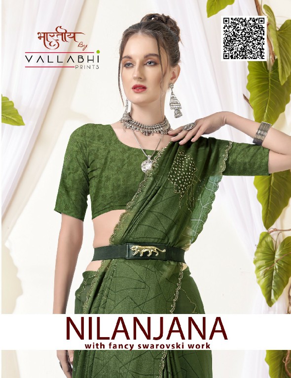 Vallabhi Nilanjana Wholesale Floral Print With Swaroski Work Sarees