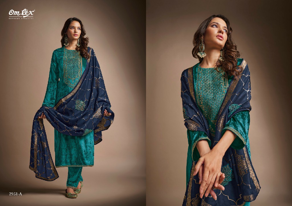 Omtex Raks Wholesale Pure Viscose Velvet With Work Winter Suits