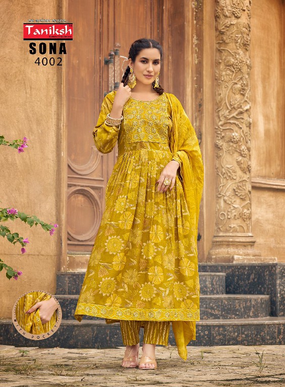 Taniksh Sona Vol-4 Wholesale Capsule Print Kurtis With Pant And Dupatta