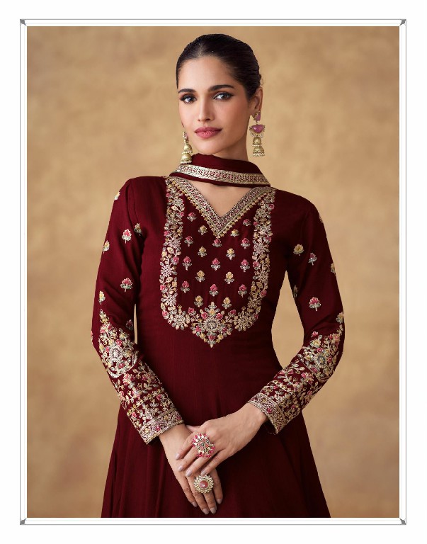 Aashirwad Swara Wholesale Premium Chinon Silk Gown With Dupatta