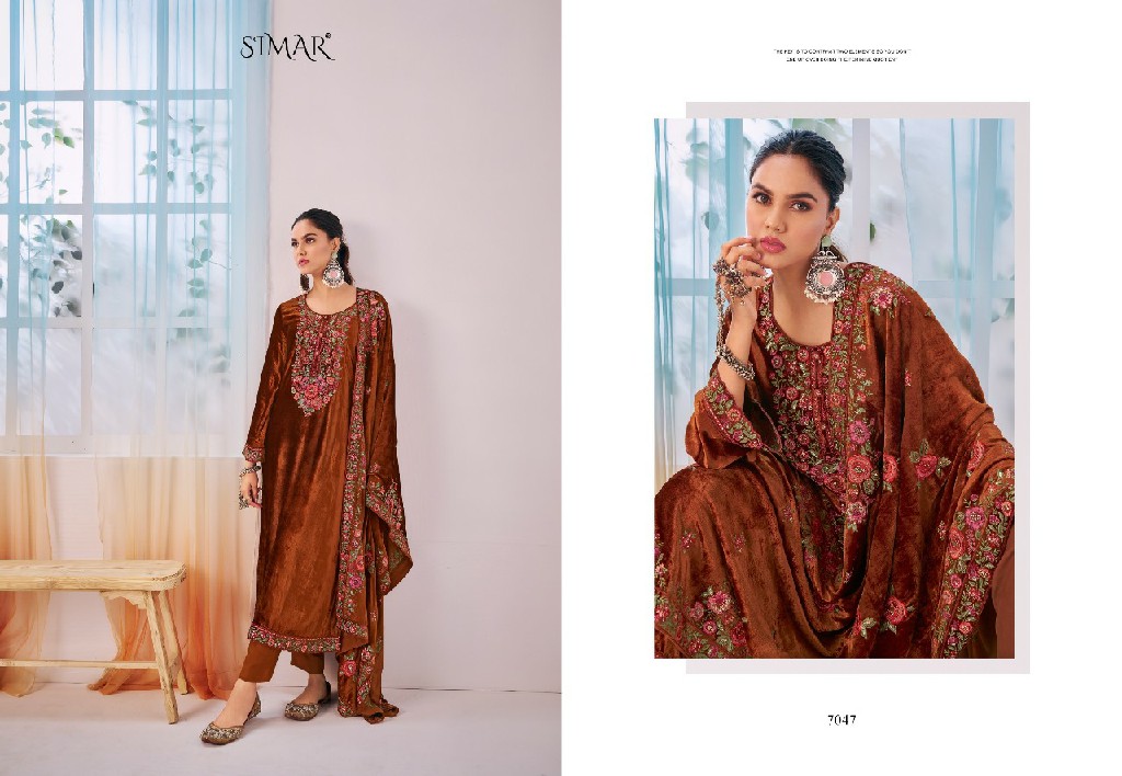 Glossy Simar Velvet Dreams Wholesale Velvet With Work Winter Suits