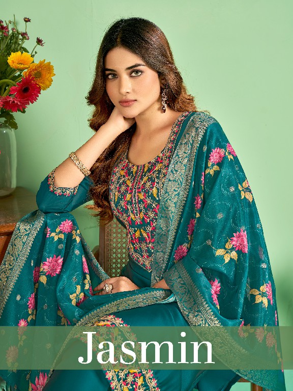 Banwery Jasmin Wholesale Fancy Silk Top With Bottom And Dupatta