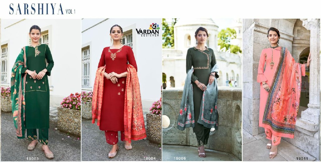 SARSHIYA VOL 1 BY VARDAN RAYON READYMADE 3 PIECE COLLECTION