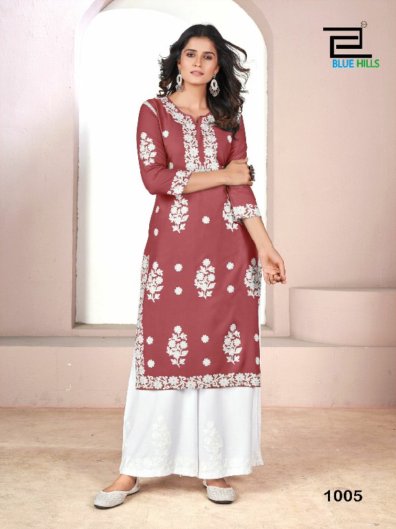 Blue Hills Victoria NX-03 Wholesale 14 Kg Reyon With Work Kurti With Plazzo