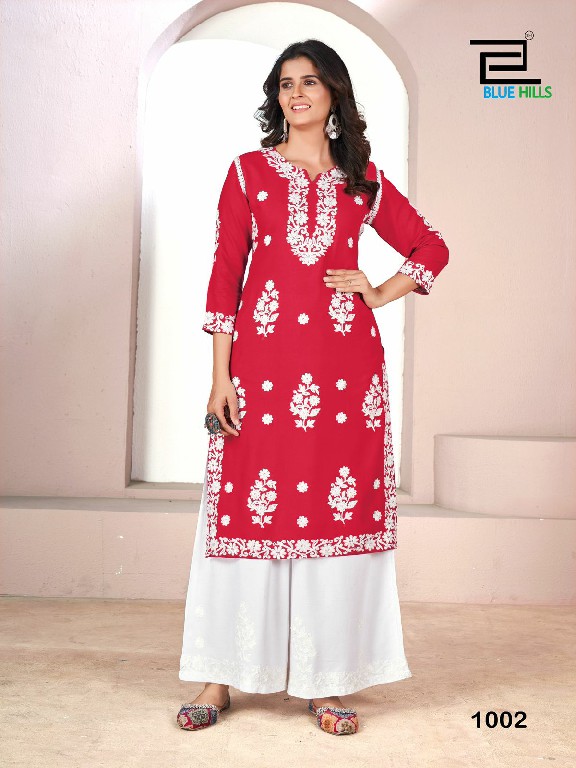 Blue Hills Victoria NX-03 Wholesale 14 Kg Reyon With Work Kurti With Plazzo