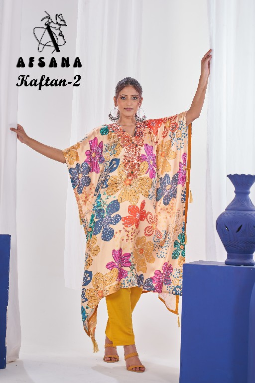 Afsana Kaftan-2 Wholesale Kaftan Kurtis And Pant Combo