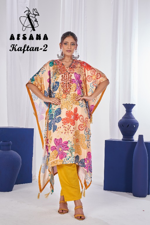 Afsana Kaftan-2 Wholesale Kaftan Kurtis And Pant Combo