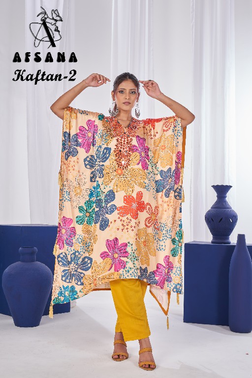 Afsana Kaftan-2 Wholesale Kaftan Kurtis And Pant Combo