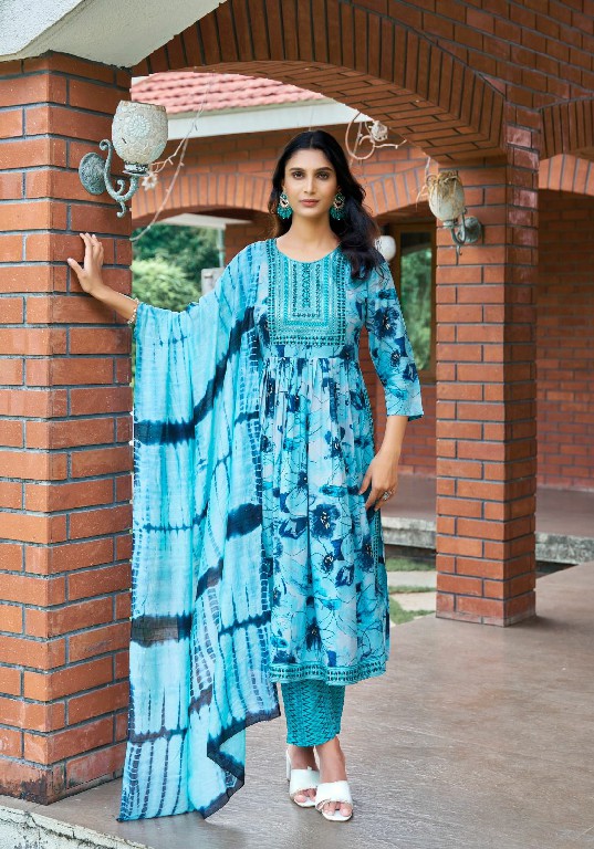 MYSTIC 9 PRESENTS SIMRAN VOL 5 FULL STITCH NYRA CUT STYLE EMBROIDERY WORK BIG SIZE SALWAR KAMEEZ