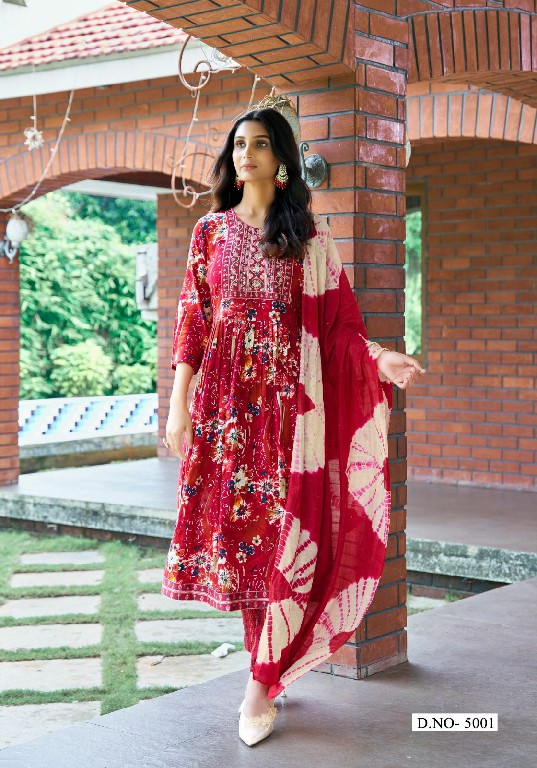 MYSTIC 9 PRESENTS SIMRAN VOL 5 FULL STITCH NYRA CUT STYLE EMBROIDERY WORK BIG SIZE SALWAR KAMEEZ