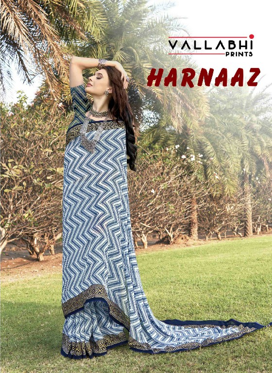 Vallabhi Harnaaz Wholesale Georgette Print Zigzag Line Print Sarees