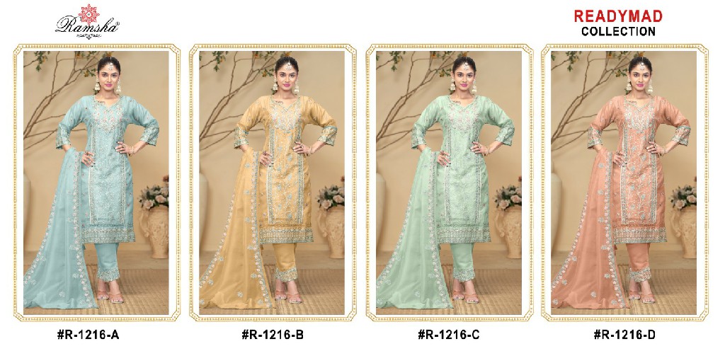 Ramsha R-1216 Wholesale Readymade Indian Pakistani Salwar Suits