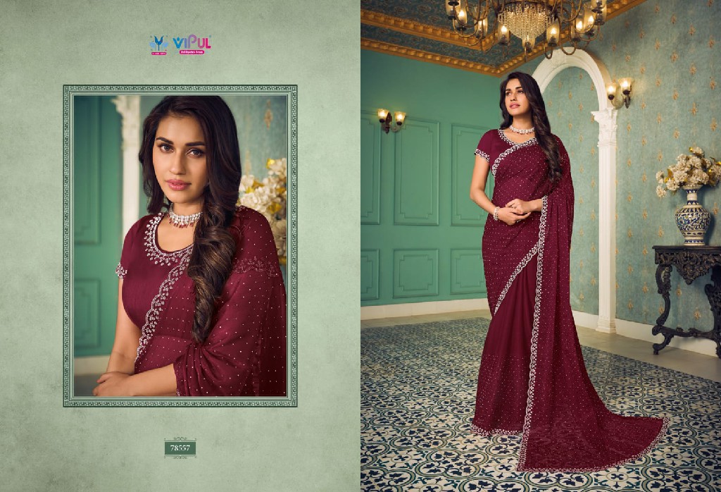 Vipul Nazara Wholesale Chiffon Fabrics Ethnic Sarees