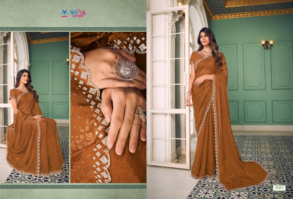 Vipul Nazara Wholesale Chiffon Fabrics Ethnic Sarees