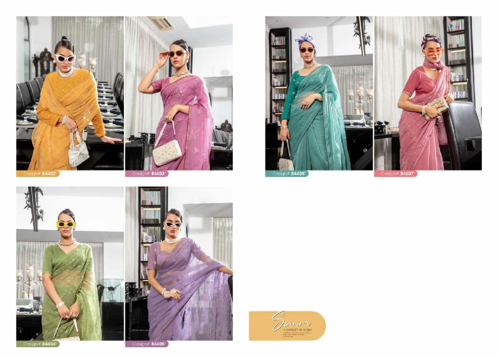 Vipul Swara Wholesale Chiffon Fabrics Ethnic Sarees