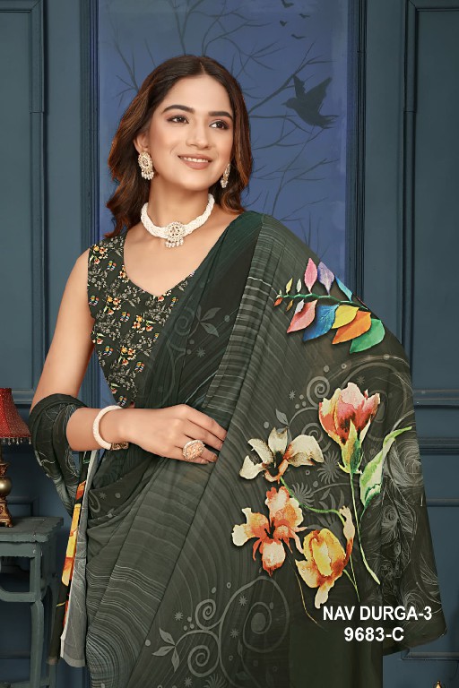 NP Sarees Nav Durga Vol-3 Wholesale Soft Weightless Printed Sarees