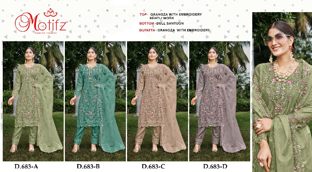 Motifz D.no 683 Wholesale Indian Pakistani Salwar Suits