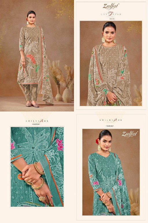 Zulfat Dastoor Wholesale Pure Cotton With Handwork Dress Material