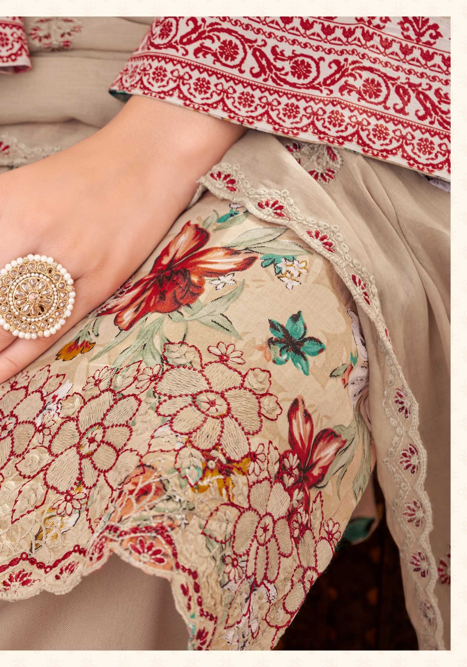 alok dil bahar cambric cotton pretty look pakistani 3pcs dress