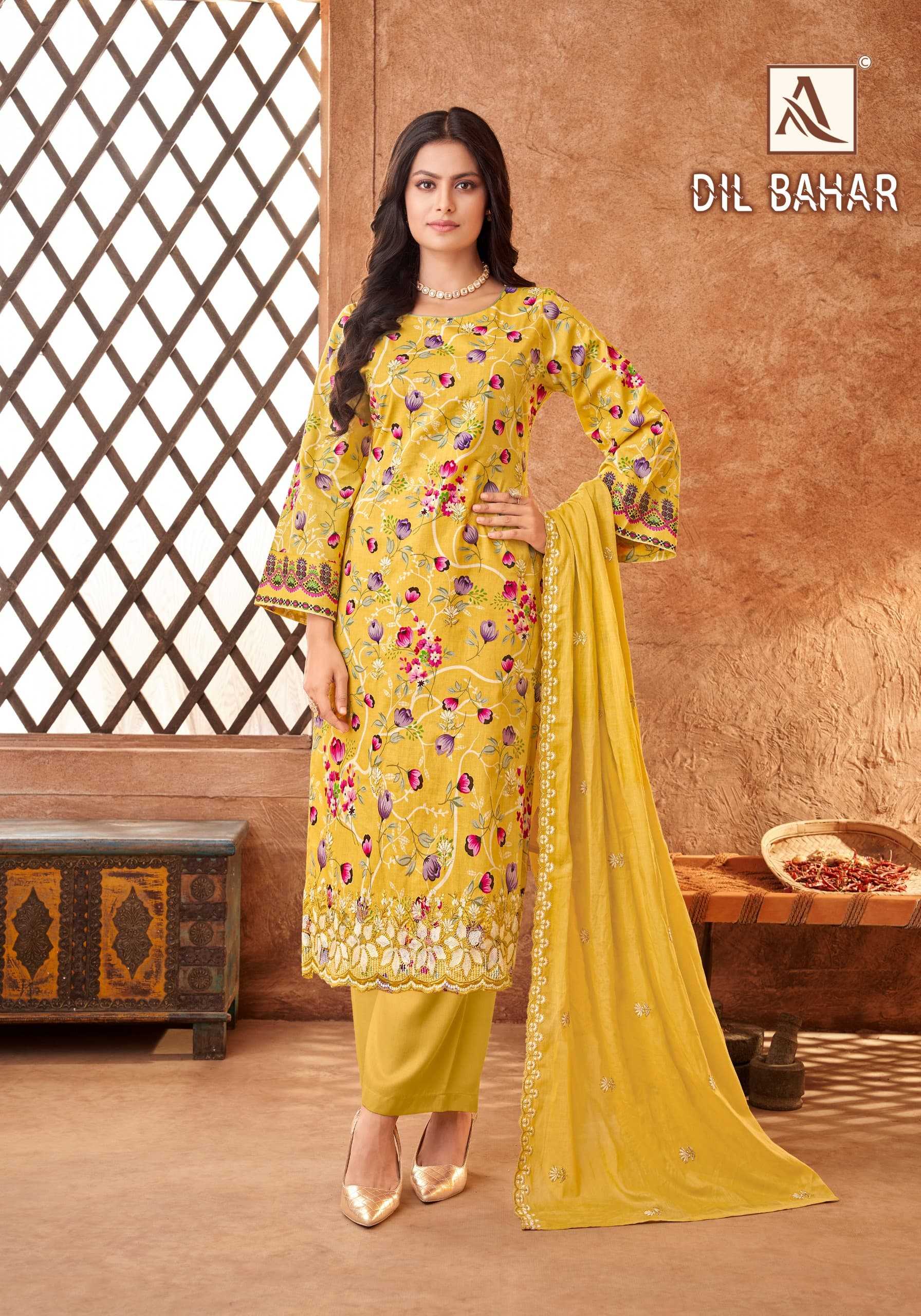 alok dil bahar cambric cotton pretty look pakistani 3pcs dress