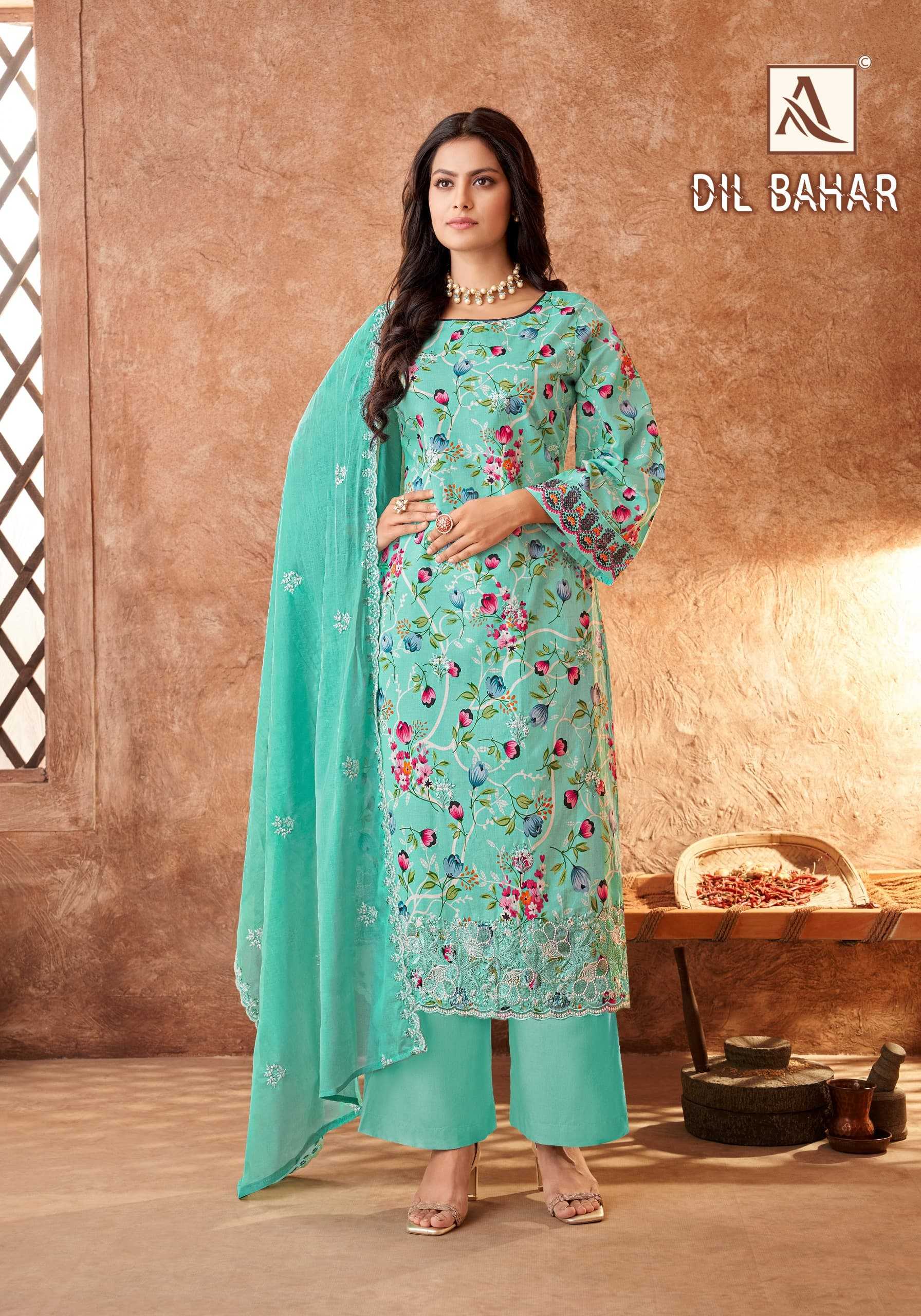 alok dil bahar cambric cotton pretty look pakistani 3pcs dress
